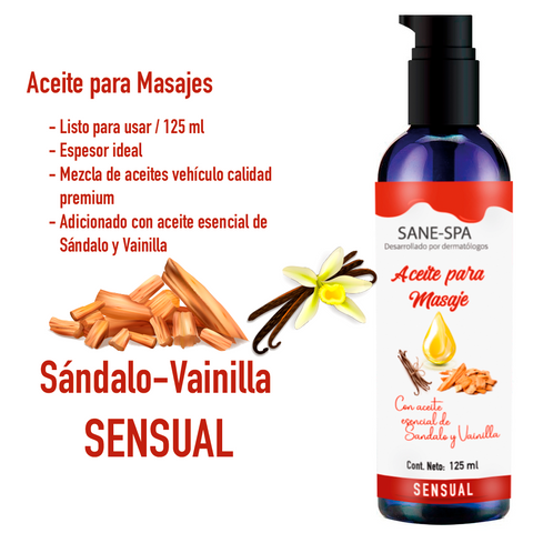 Aceite Para Masaje Sensual Sándalo Vainilla