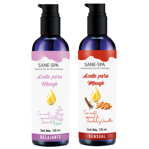2pack Aceites Para Masaje: Sándalo + Lavanda 125ml
